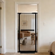 Lumizone Extra Tall Pet Gate 61.02" High Pressure Mounted 30.12"-34.05" Extra Wide 1.37" Gap for Cat Dog Children Stairs Doorway Hallway No Drilling Auto-Close 30.12"-34.05", Black