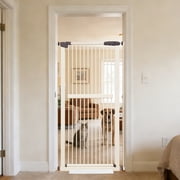 Lumizone Extra Tall Pet Gate 61.02" High Pressure Mounted 30.12"-34.05" Extra Wide 1.37" Gap for Cat Dog Children Stairs Doorway Hallway No Drilling Auto-Close 