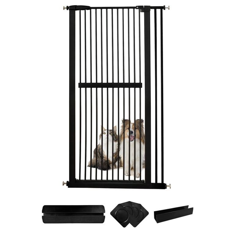 Lumizone Extra Tall Pet Gate 61.02 High Pressure Mounted 34.06 38.38 Extra Wide 9 Sizes 1.37 Gap for Cat Dog Children Stairs Doorway Hallway No Drilling Auto Close 34.06 38.38