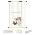 thumbnail image 1 of Lumizone Extra Tall Pet Gate 61.02" High Pressure Mounted 38.39"-42.51" Extra Wide 1.37" Gap for Cat Dog Children Stairs Doorway Hallway No Drilling Auto-Close (38.39"-42.51", Cream), 1 of 10