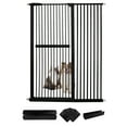 thumbnail image 1 of Lumizone Extra Tall Pet Gate 61.02" High Pressure Mounted 46.65"-50.78" Extra Wide 1.37" Gap for Cat Dog Children Stairs Doorway Hallway No Drilling Auto-Close (46.65"-50.78", Black), 1 of 10