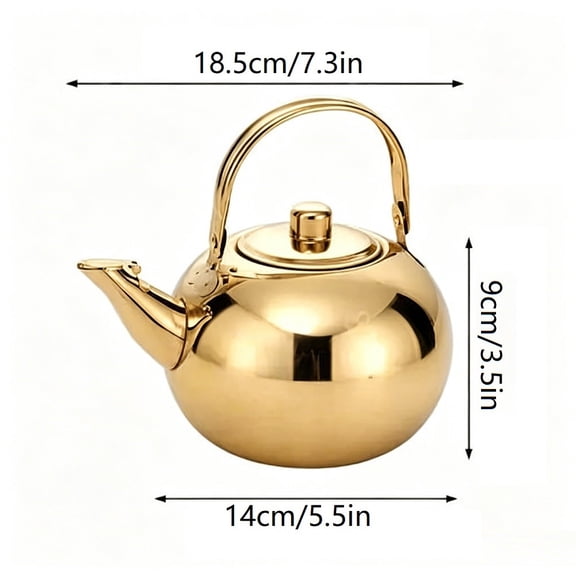 Lumkix 1L Stainless Steel Tea Pot with Seamless Interior and Removable Infuser