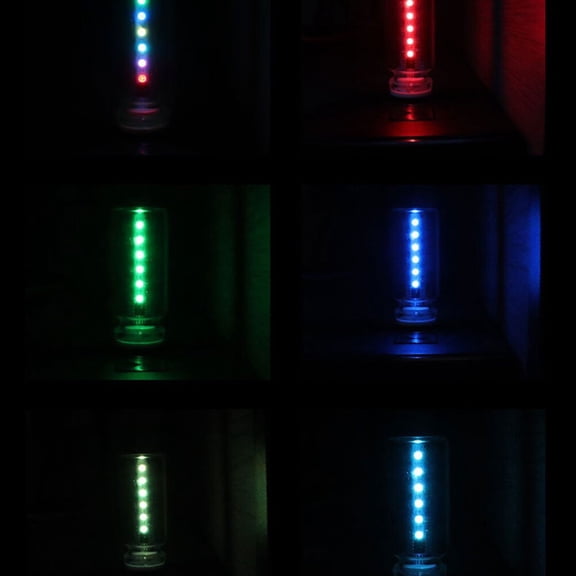 Lumkix 2 Pack USB Multi-Color LED Night Light, Glass Touch Switch Bulb with 12 Modes for Car Interior, Camping, Party Decor