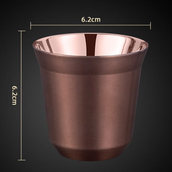 Lumkix 80ml Stainless Steel Espresso Cup Double Wall Insulated Coffee Mug Heat Resistant Portable for Travel Camping Office Silver