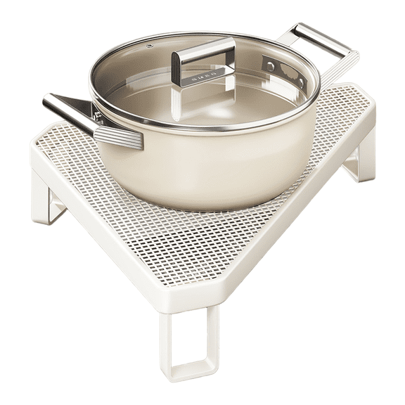 Lumkix Iron Art Triangular Pot Rack for Kitchen Corner Space Saving Stove top Organizer