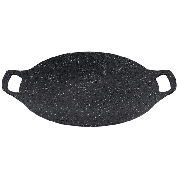 Lumkix Maifan Stone Korean Bbq Pan With Flat Base and Anti Slip Texture for Even Heat