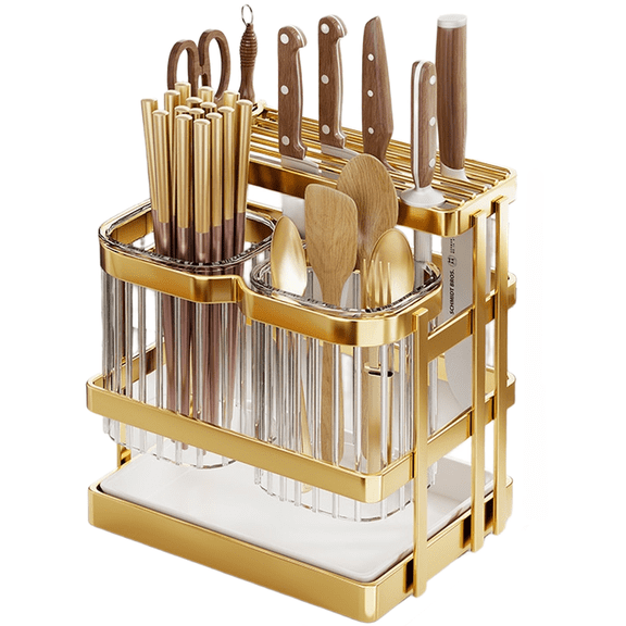 Lumkix Modern Kitchen Utensil Holder Wall Mount Tabletop Dual Use Carbon Steel