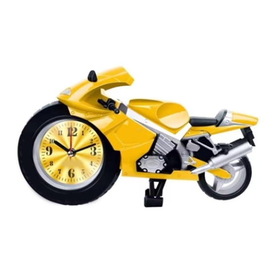 Lumkix Motorcycle Model Alarm Clock, Creative Decorative Desktop Clock for Kitchen Home
