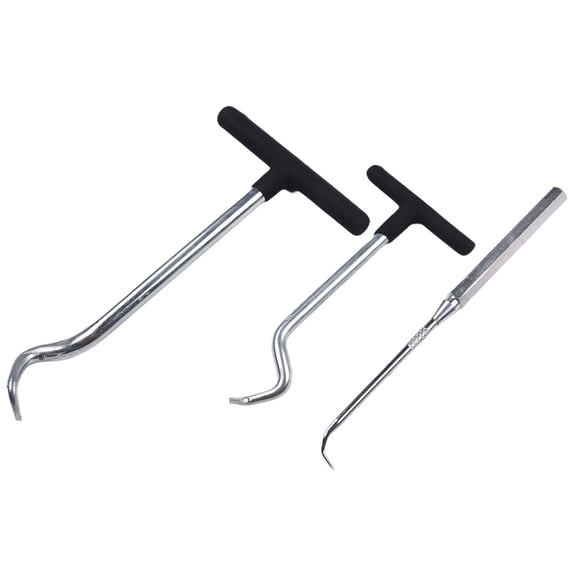 Lumkix T&E Tools 3-Piece Oil Seal and O-Ring Puller Set, Steel Removal Tool for Grease Seals