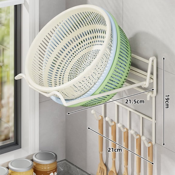 Lumkix Wall Mounted Kitchen Sink Organizer Foldable Dish Rack With Hook for Utensils