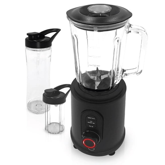Lumme Countertop Blender 2 in 1 Table Blender, Ultra strong blending machine, Pulse and ice crush modes, adjustable speed, personal to-go bottle included Smoothie Maker Protein Shake Maker