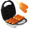 thumbnail image 1 of Lumme Waffle Corn Dog Maker Cheese on a stick, Family Fun experience quick and easy mix any batch 6 corn dog maker non-stick Plate perfect for birthday parties White, 1 of 4
