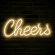 Lumoonosity Cheers Neon Sign 13 x 5.1 Inch, USB Powered Premium Acrylic LED Neon Sign