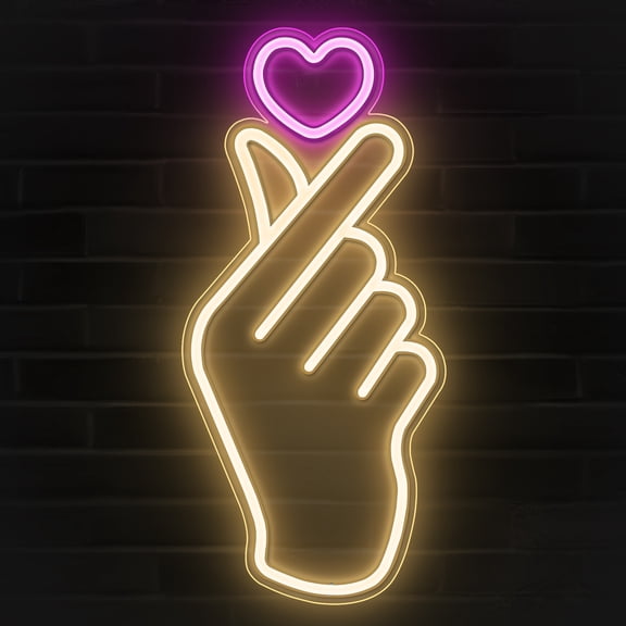 Lumoonosity Finger Heart Neon Signs Premium LED Neon Sign