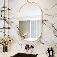 thumbnail image 1 of Lumora 17"x30" Oval Bathroom Wall Mirror Vanity Mirror with Aluminum Alloy Frame, Gold, 1 of 6