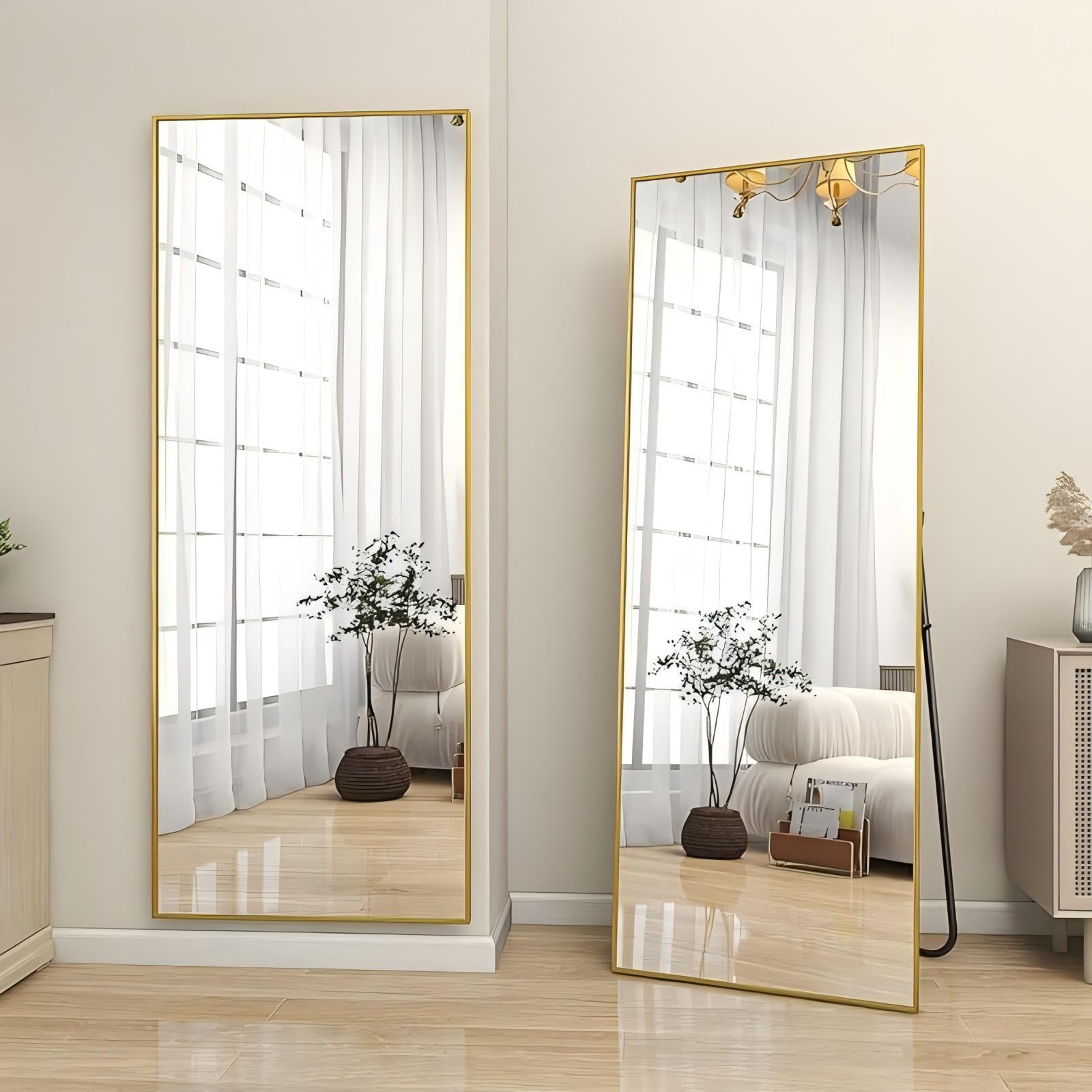Lumora 21.1"x 56" Full Length Mirror with Frame Large Wall Mounted or Leaning Floor Mirror, Gold