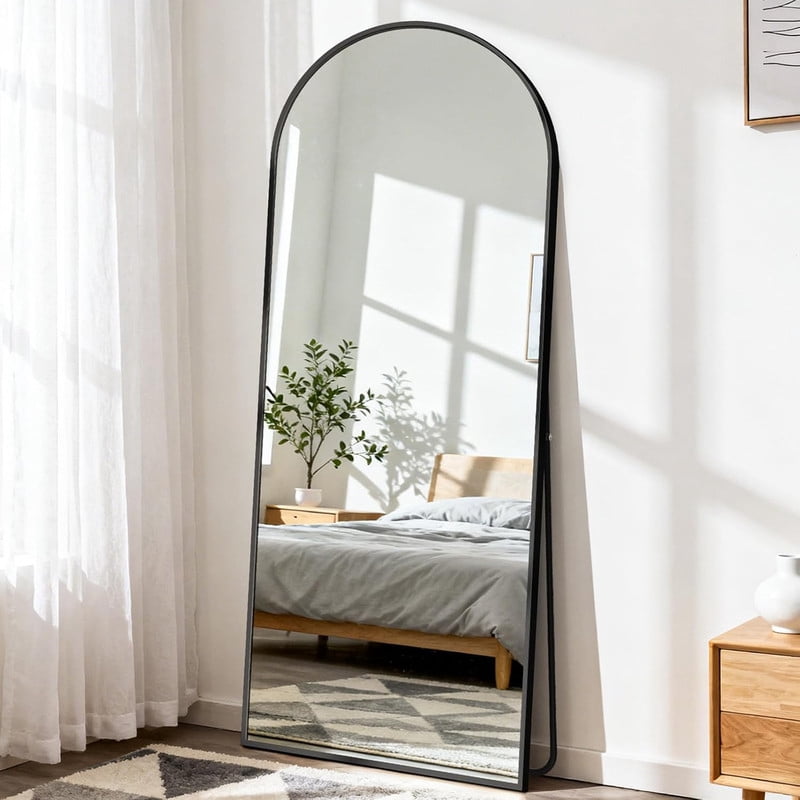 Lumora 21"x 56" Arched Full Length Mirror Floor Mirror Full Body Standing Mirror, Black