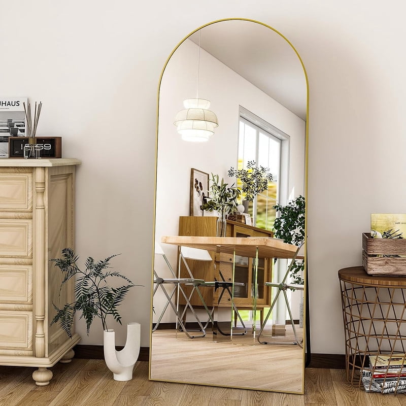 Lumora 21"x 56" Arched Full Length Mirror Floor Mirror Full Body Standing Mirror, Gold