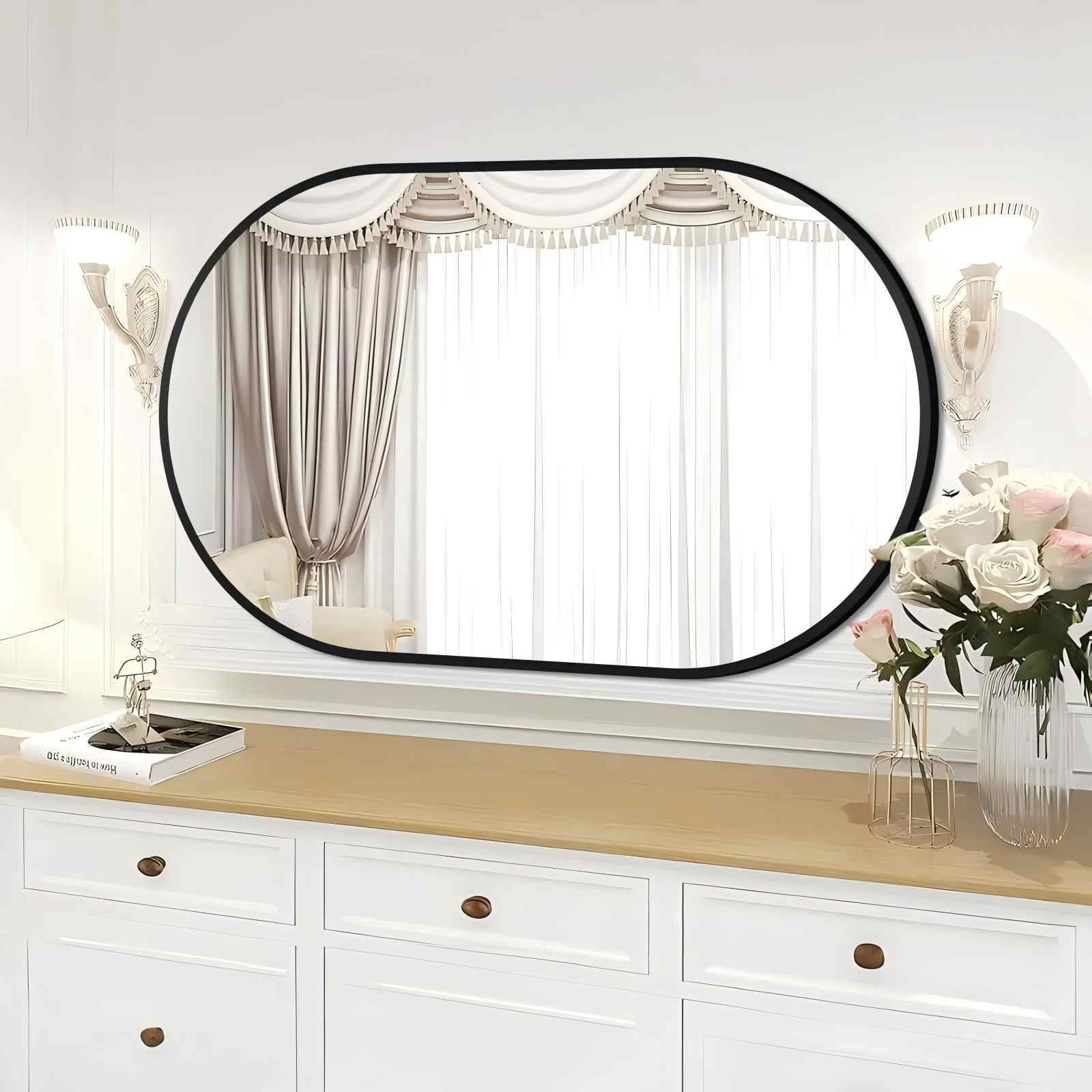Lumora 22"x38" Oval Bathroom Mirror Wall mounted Mirror,Black