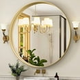 thumbnail image 1 of Lumora 24.2" Round Bathroom Mirror Deep Frame Vanity Mirror Wall Mounted, Gold, 1 of 5