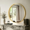 thumbnail image 1 of Lumora 24" Bathroom Mirror Round Vanity Mirror With Aluminum Alloy Deep Frame, Gold, 1 of 5