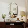 thumbnail image 1 of Lumora 30" x 17.2" Oval Bathroom Mirror Wall Mounted Mirror with Durable Frame , Black, 1 of 5