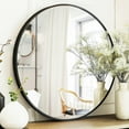 thumbnail image 1 of Lumora 30"x30" Round Wall Bathroom Mirror Wall-mounted Mirror with Aluminum Frame,Black, 1 of 6