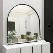 Lumora 34"x32.2" Arched Bathroom Mirror Vanity Wall-Mounted Mirror, Black