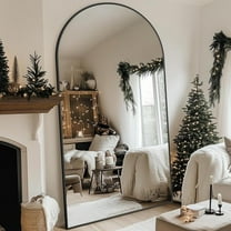 Lumora 35.3"x78" Arched Full Length Dressing Mirror Floor Standing Mirror, Black