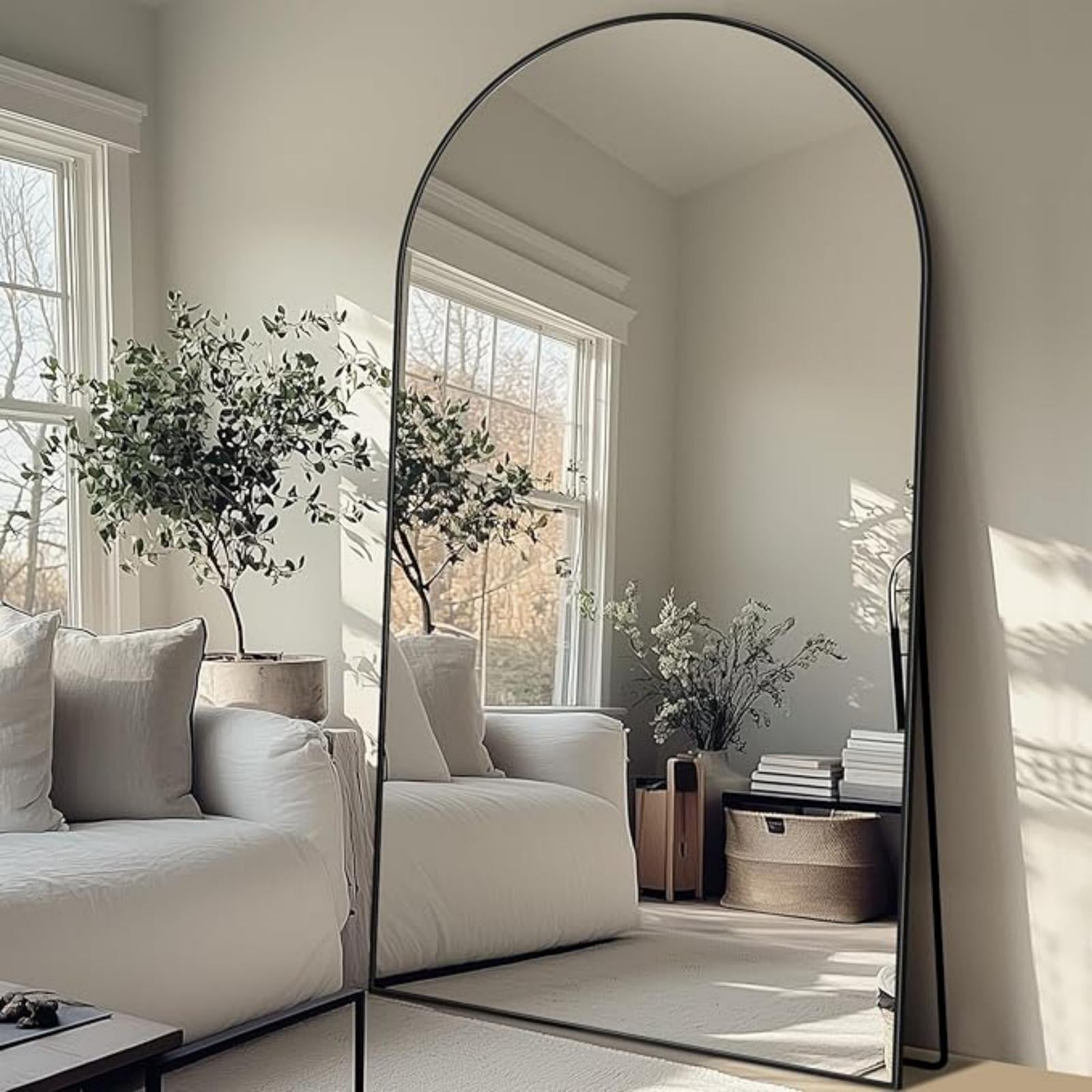 Lumora 35.3"x78" Arched Full Length Dressing Mirror Floor Standing Mirror, Black