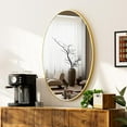 thumbnail image 1 of Lumora 36"x 24.25" Bathroom Oval Mirror Wall Mirror Wall Mounted, Gold, 1 of 5
