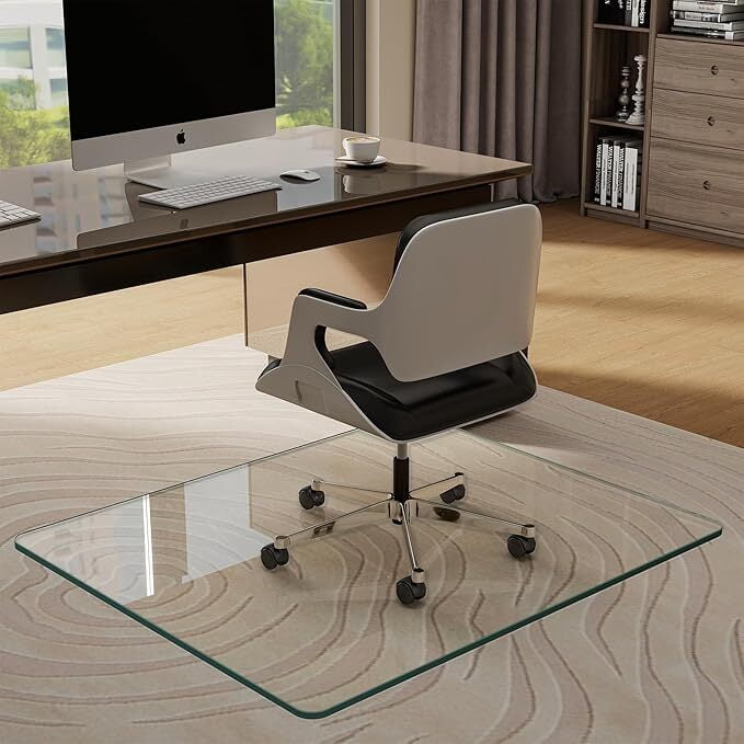 Ubuy Tempered Glass Office Chair Mat Tempered Glass Thick Carpet