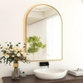 thumbnail image 1 of Lumora 36"x24.2" Arched Bathroom Mirror Vanity Wall-Mounted Mirror, Gold, 1 of 7