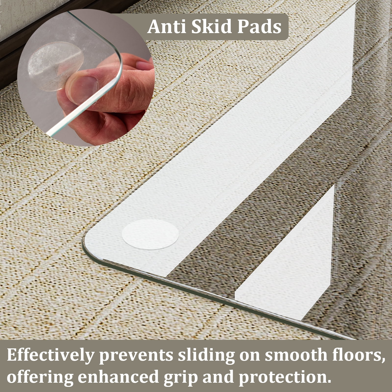 Lumora 46.1" x 55" Heavy Duty Hard Tempered Glass Mat