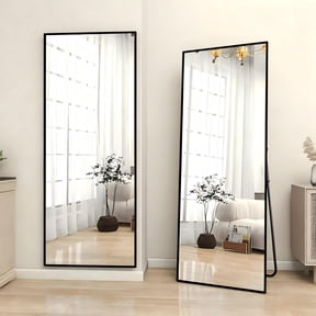 Lumora 56"x21.1" Full Length Floor Mirror Rectangular Freestanding Leaning Wall-Mounted Mirror, Black