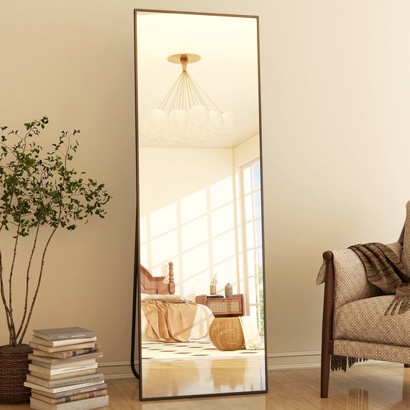 Lumora 59.3"x 16" Full Length Mirror with Frame Large Wall Mounted or Leaning Floor Mirror, Black