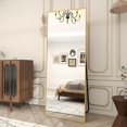 thumbnail image 1 of Lumora 64"x 21.25" Full Length Mirror Freestanding Mirror with Stand Vertical Floor Mirror，Gold, 1 of 5