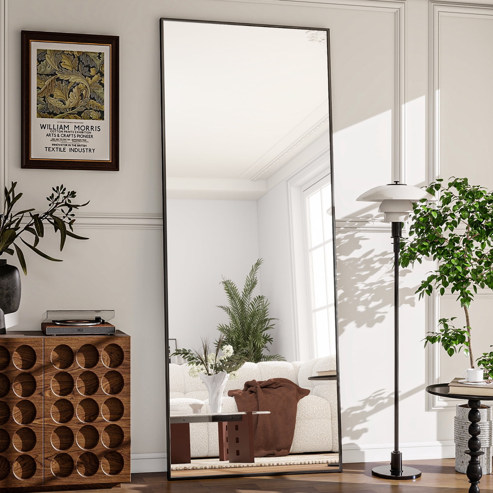 Lumora 71.3"x 26" Full Length Mirror Large Rectangle Floor Mirror Wall-Mounted Leaning Mirror, Black