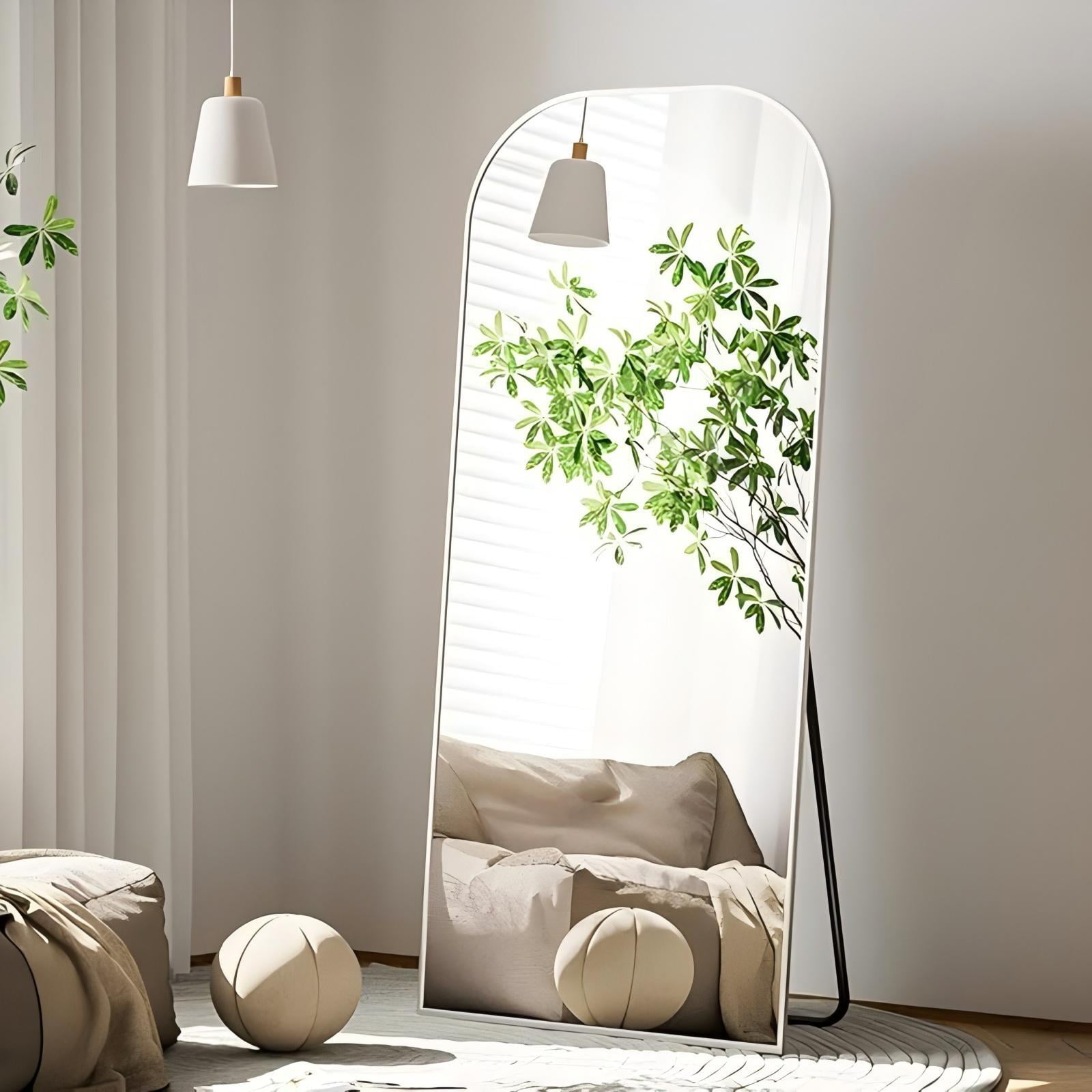 Lumora 71"x 26.1" Rectangular Full Length Mirror Floor Body Mirror with Stand, Sliver