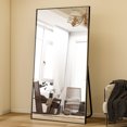 thumbnail image 1 of Lumora 76.3"x 34" Full Length Mirror with Frame Large Wall Mounted or Leaning Floor Mirror, Black, 1 of 6