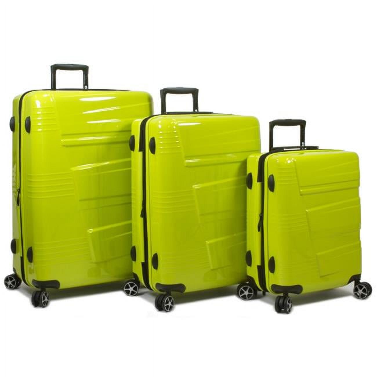 Lumos Hardside Expandable Spinner Luggage Set, Lime 3 Piece
