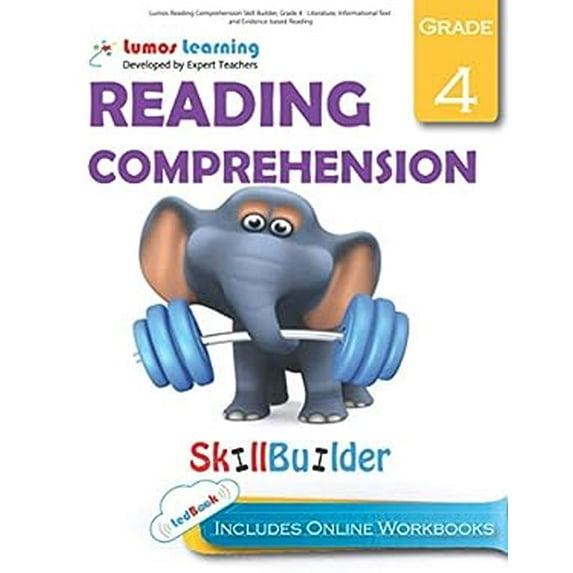 Pre-Owned Lumos Reading Comprehension Skill Builder, Grade 4 - Literature, Informational Text and Evidence-based Reading: Plus Online Activities, Videos and Apps (Paperback) 1940484898 9781940484891