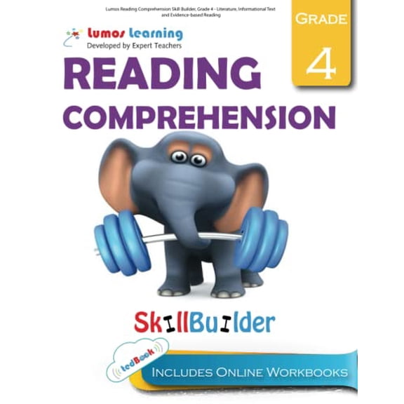 Pre-Owned Lumos Reading Comprehension Skill Builder, Grade 4 - Literature, Informational Text and Evidence-based Reading: Plus Online Activities, Videos and Apps (Paperback) 1940484898 9781940484891