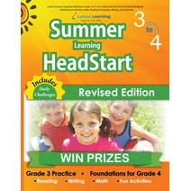 Lumos Summer Learning HeadStart, Grade 3 to 4 | Fun & Educational Summer Activity Workbook Including Fun Activities, Math, Reading, Vocabulary, Writing, and Grammar