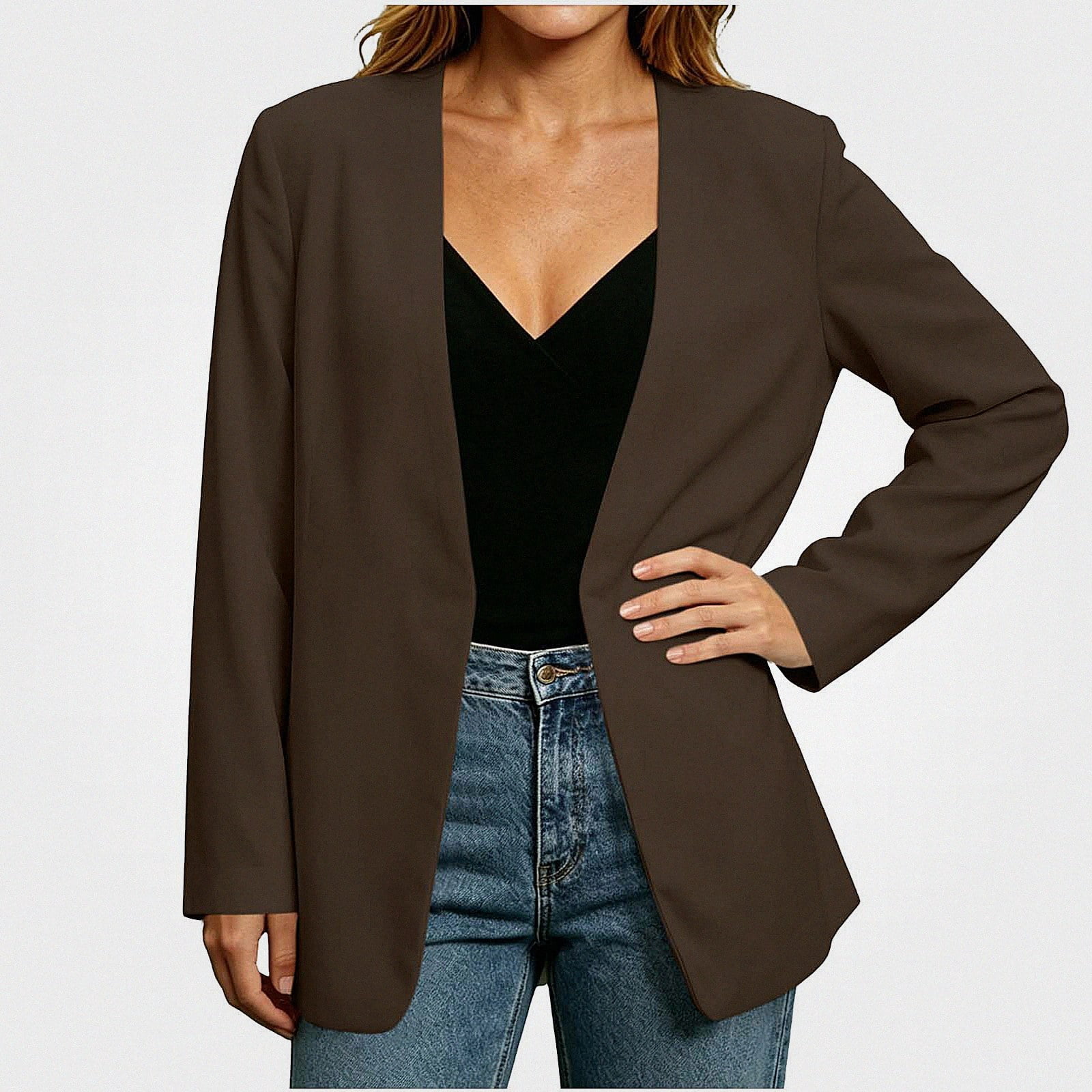 Work By Spring Formula Lumosvexa Blazer Jacket for Women Long Sleeve Loose Fit Soft Comfort ...