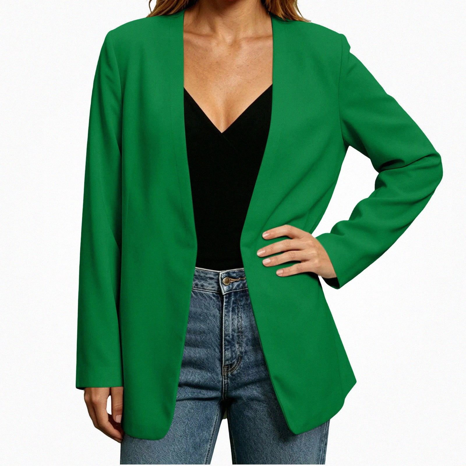Work By Spring Formula Lumosvexa Blazer Jacket for Women Long Sleeve Loose Fit Soft Comfort ...