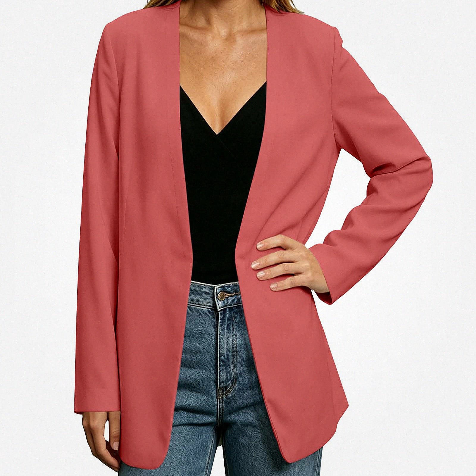 Work By Spring Formula Lumosvexa Blazer Jacket for Women Long Sleeve Loose Fit Soft Comfort ...