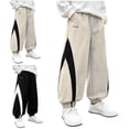 thumbnail image 1 of Lumosvexa Boys Jogger Sweatpants, Lightweight with Pockets Elastic Waist Fall Breathable Active Pants Black 7, 1 of 7