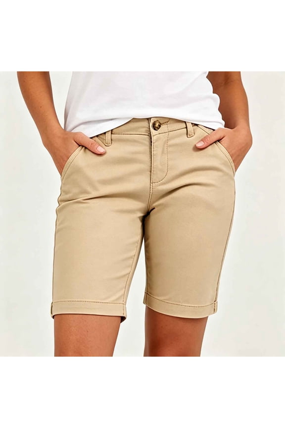 Cargo Shorts Womens Pocket Work Shorts Short Pants Khaki Size L