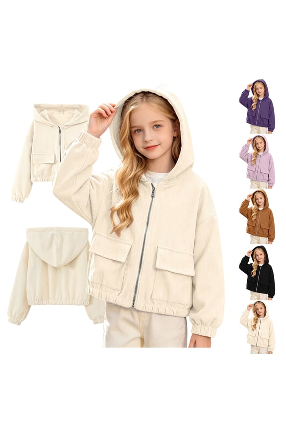 Girls Fall Hoodie, With Pockets Crew Neck Long Sleeve Windproof Fall Comfort Warm Jacket Purple 4
